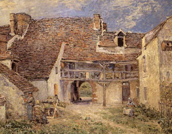 Alfred Sisley Courtyard of Farm at St-Mammes china oil painting image